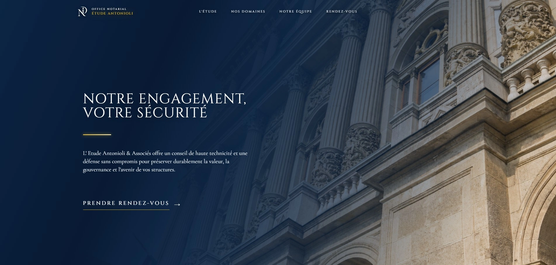 Aperçu du site internet de l'Étude Notariale Antonioli